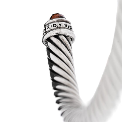 David Yurman Sterling Silver Diamond Garnet 5mm Cable Classics Bracelet 5 of 5