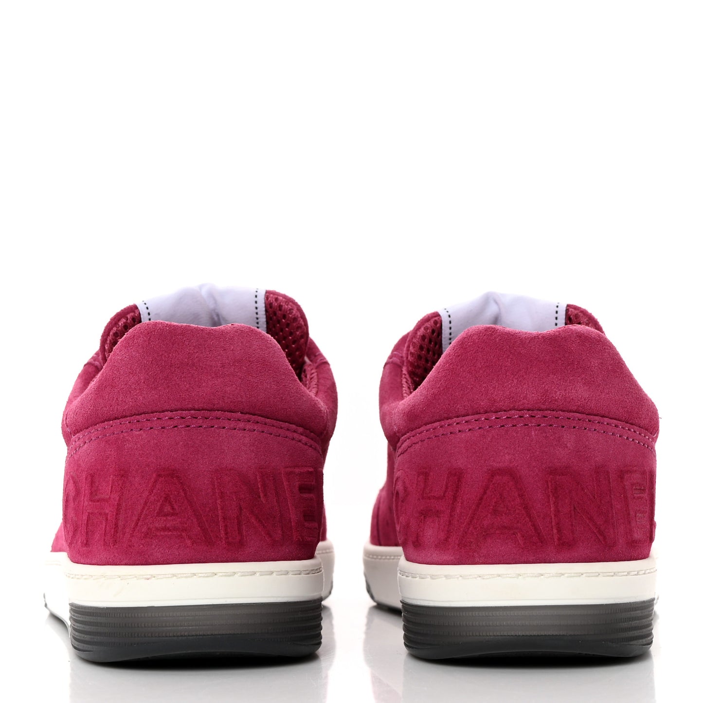 Suede Calfskin Logo Sneakers 39 Dark Pink
