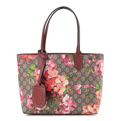 Gucci GG Supreme Monogram Blooms Small Reversible Tote Beige Multicolor Dry Rose 1 of 16