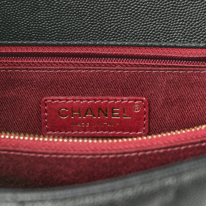Chanel Caviar Chevron Quilted Small Coco Handle Flap Black 6 of 11