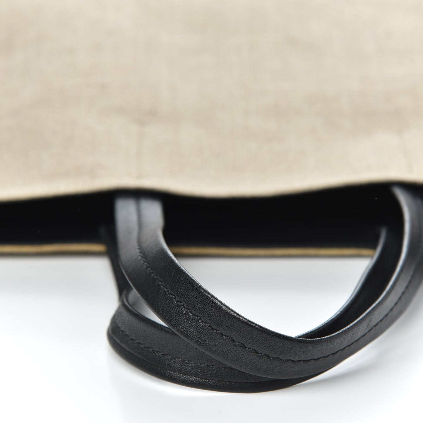 Canvas Lambskin Vertical Bi-Color Cabas Black