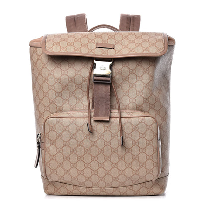 Gucci GG Supreme Monogram Medium Single Buckle Rucksack Backpack Beige 1 of 26