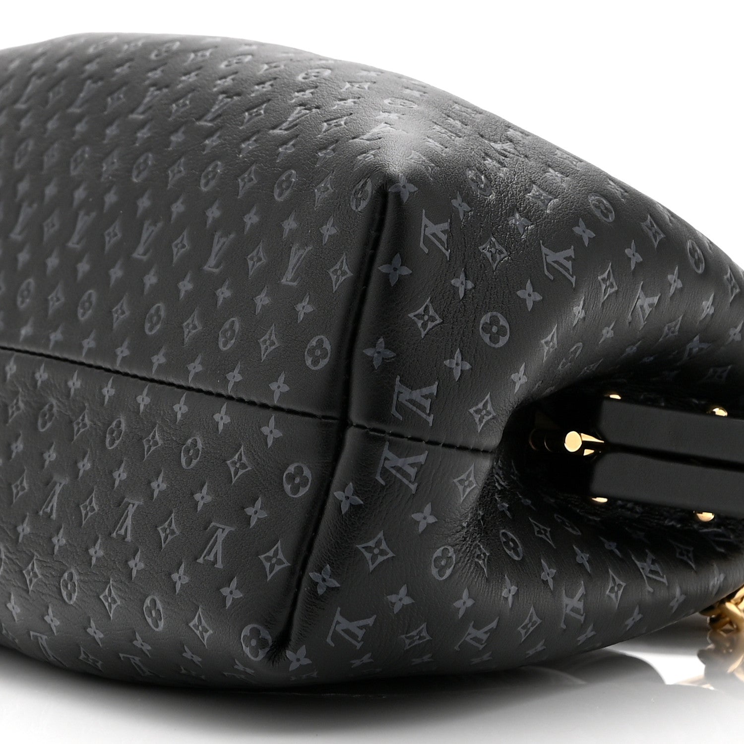 Louis Vuitton Calfskin Nanogram Embossed Clutch Black 9 of 9
