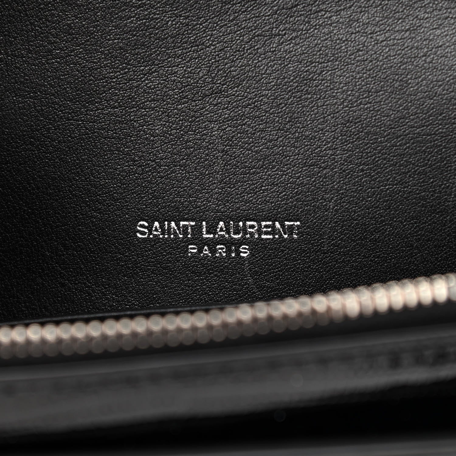 Saint Laurent Calfskin Lizard Embossed Monogram Sunset Chain Wallet Black 5 of 10