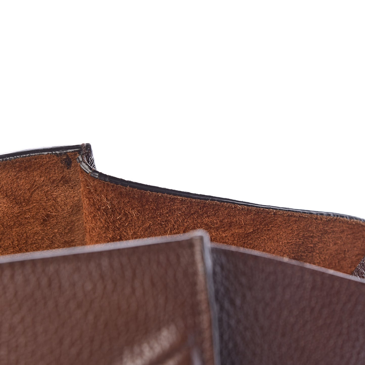 Shiny Grained Calfskin Medium Phantom Luggage Brown