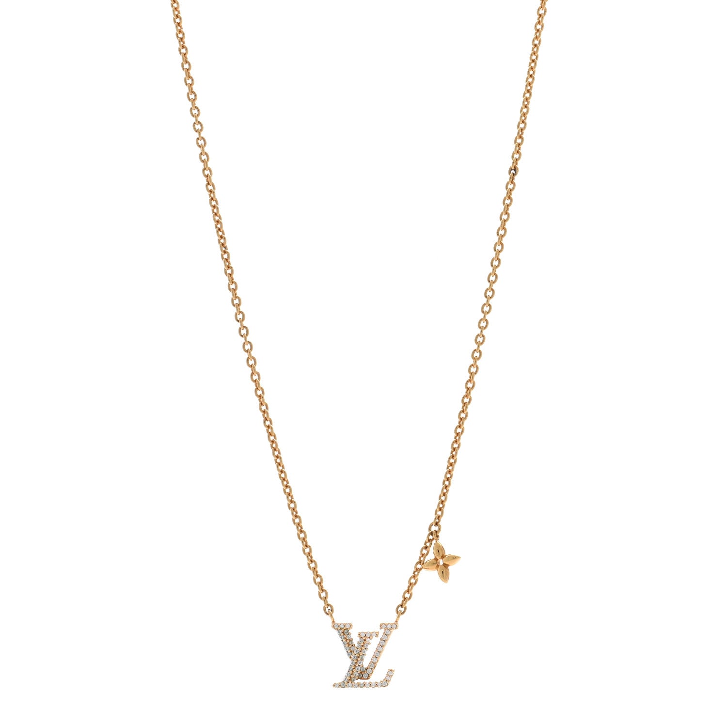 Louis Vuitton Metal Crystal LV Iconic Necklace Gold 1 of 5