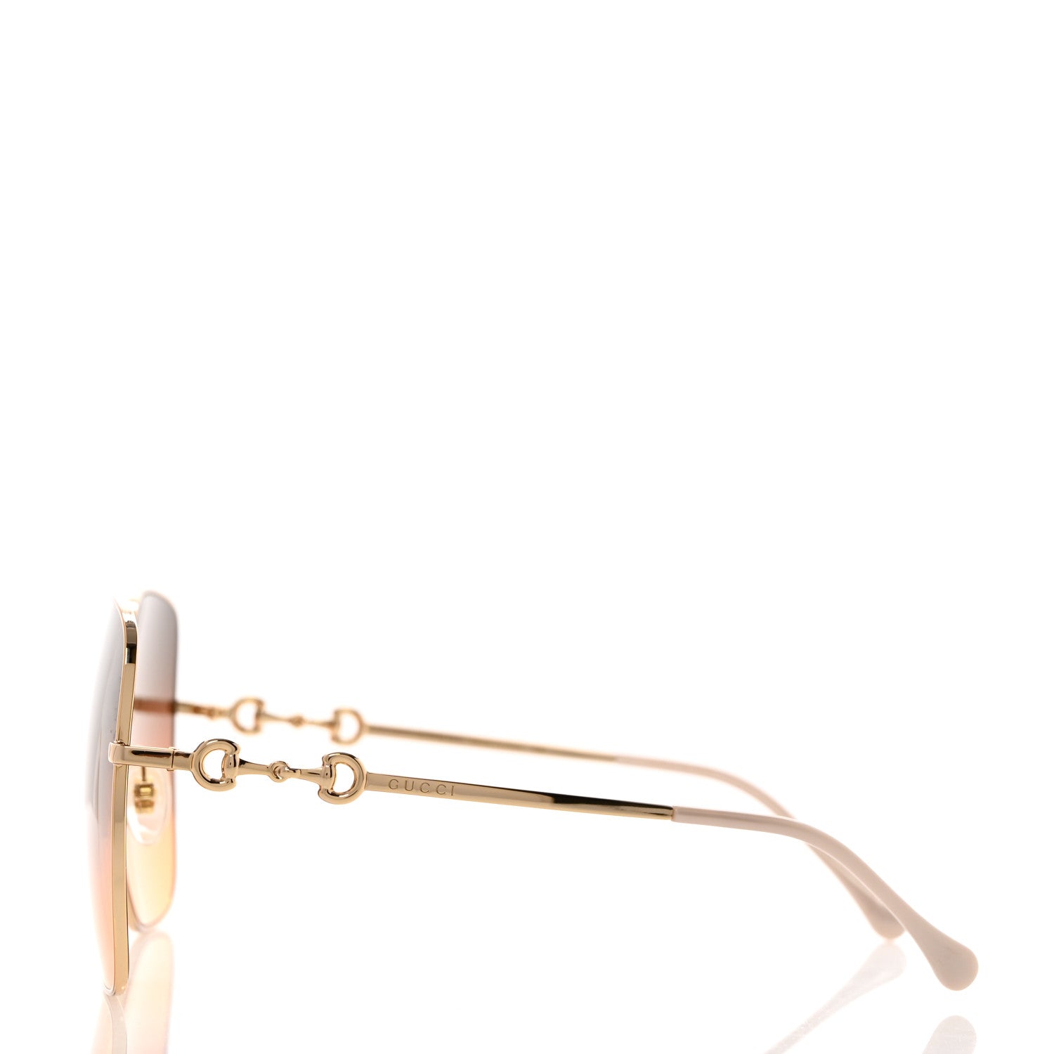 Gucci Metal Horsebit Square Sunglasses GG0879S Gold 3 of 8