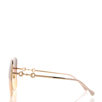 Gucci Metal Horsebit Square Sunglasses GG0879S Gold 3 of 8