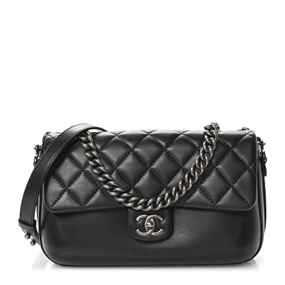 Chanel Calfskin Quilted Large Rock My Shoulder Flap Black 1 of 10