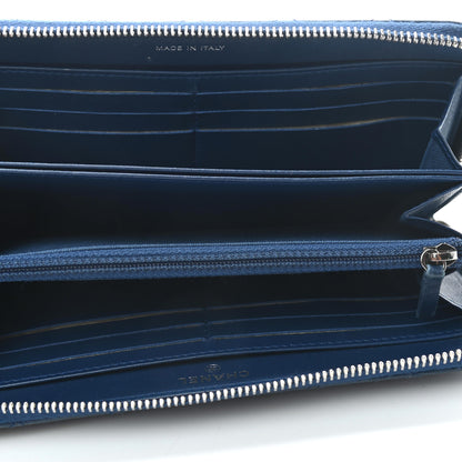 Chanel Lambskin Quilted Large Gusset Zip Around Wallet Dark Blue 5 of 8