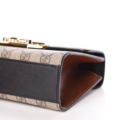 Gucci GG Supreme Monogram Calfskin Small Padlock Shoulder Bag Beige Black Cuir 9 of 9