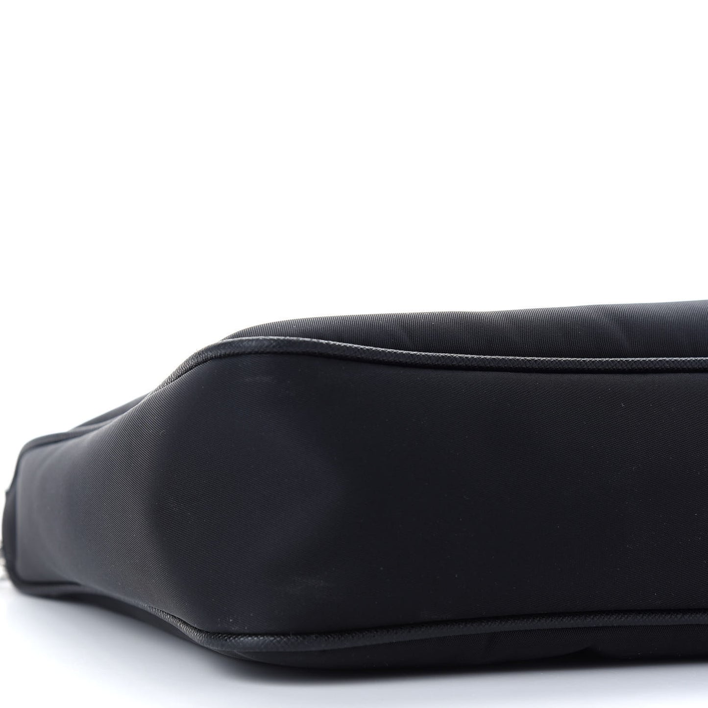 Re-Nylon Saffiano Pocket Zippered Shoulder Bag Black