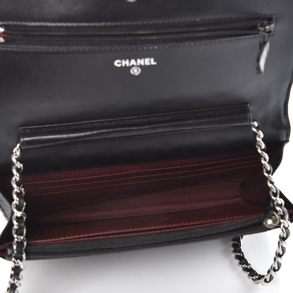 Chanel Lambskin Quilted Wallet On Chain WOC Black 5 of 8