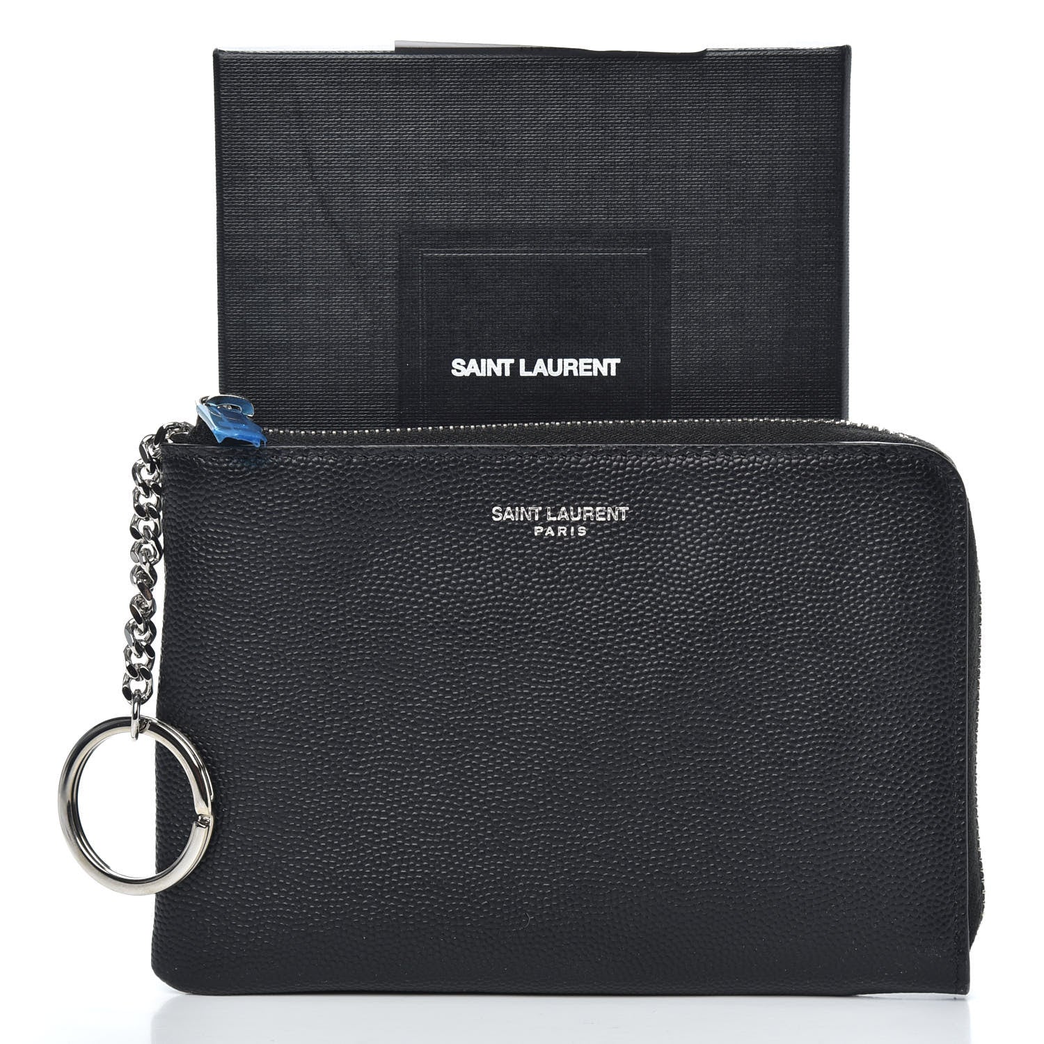 Saint Laurent Grain de Poudre Key Pouch Black 7 of 7