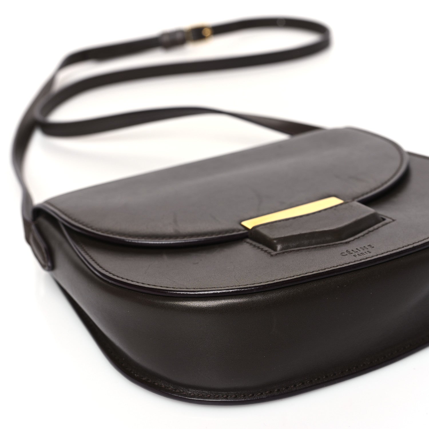 Celine Smooth Calfskin Small Trotteur Dark Brown 8 of 11