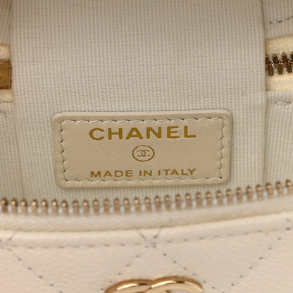 Chanel Caviar Quilted Small Handle With Care Vanity Case With Chain White 6 of 11