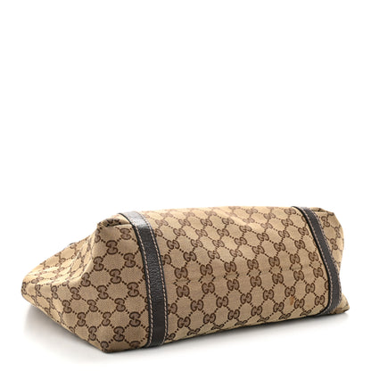 Gucci Monogram New Ladies Web Tote Dark Brown 4 of 13
