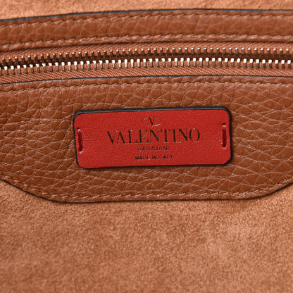 Valentino Garavani Grained Calfskin Small Rockstud Shoulder Tote Bright Cognac 8 of 10