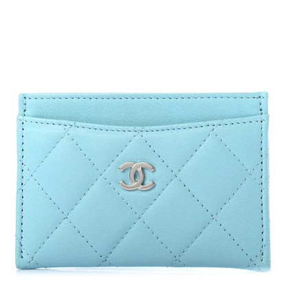 Chanel Lambskin Quilted Card Holder Light Blue 1 of 8