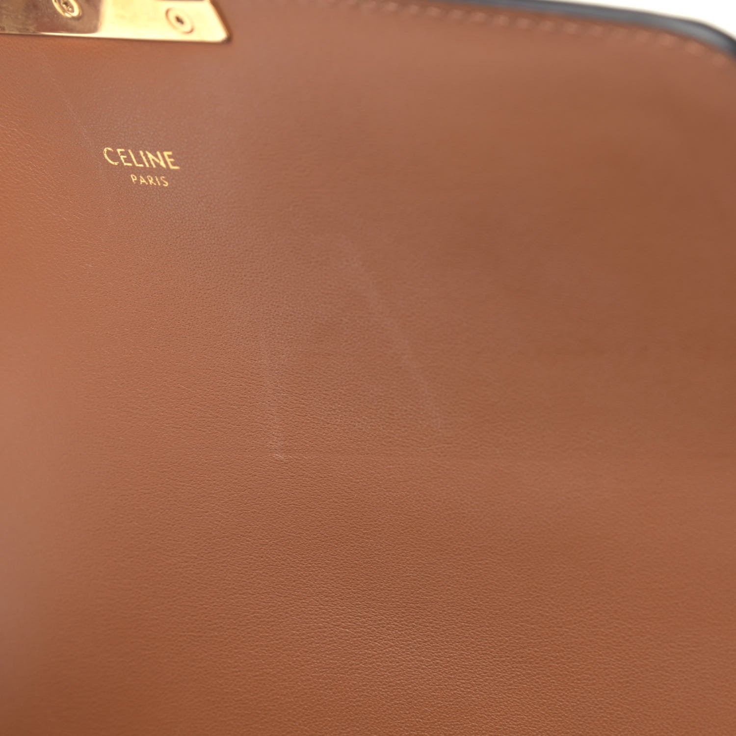 Celine Canvas Calfskin Leopard Print Jacquard Classique Triomphe Bag Natural Tan 5 of 5
