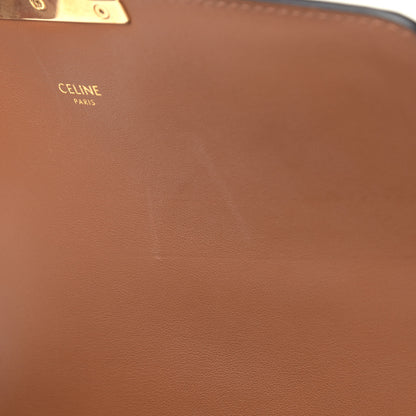 Celine Canvas Calfskin Leopard Print Jacquard Classique Triomphe Bag Natural Tan 5 of 5