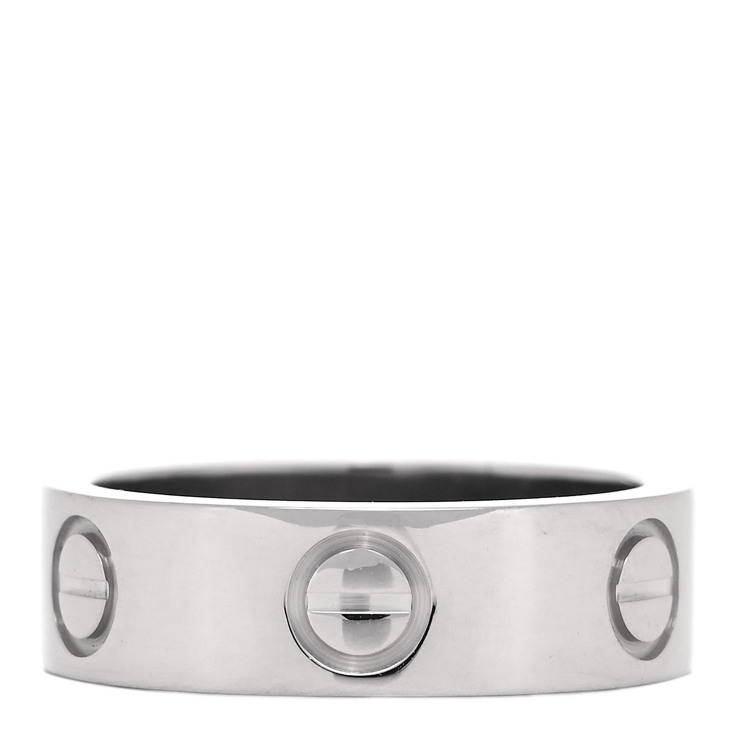 Cartier 18K White Gold 5.5mm LOVE Ring 49 4.75 1 of 5