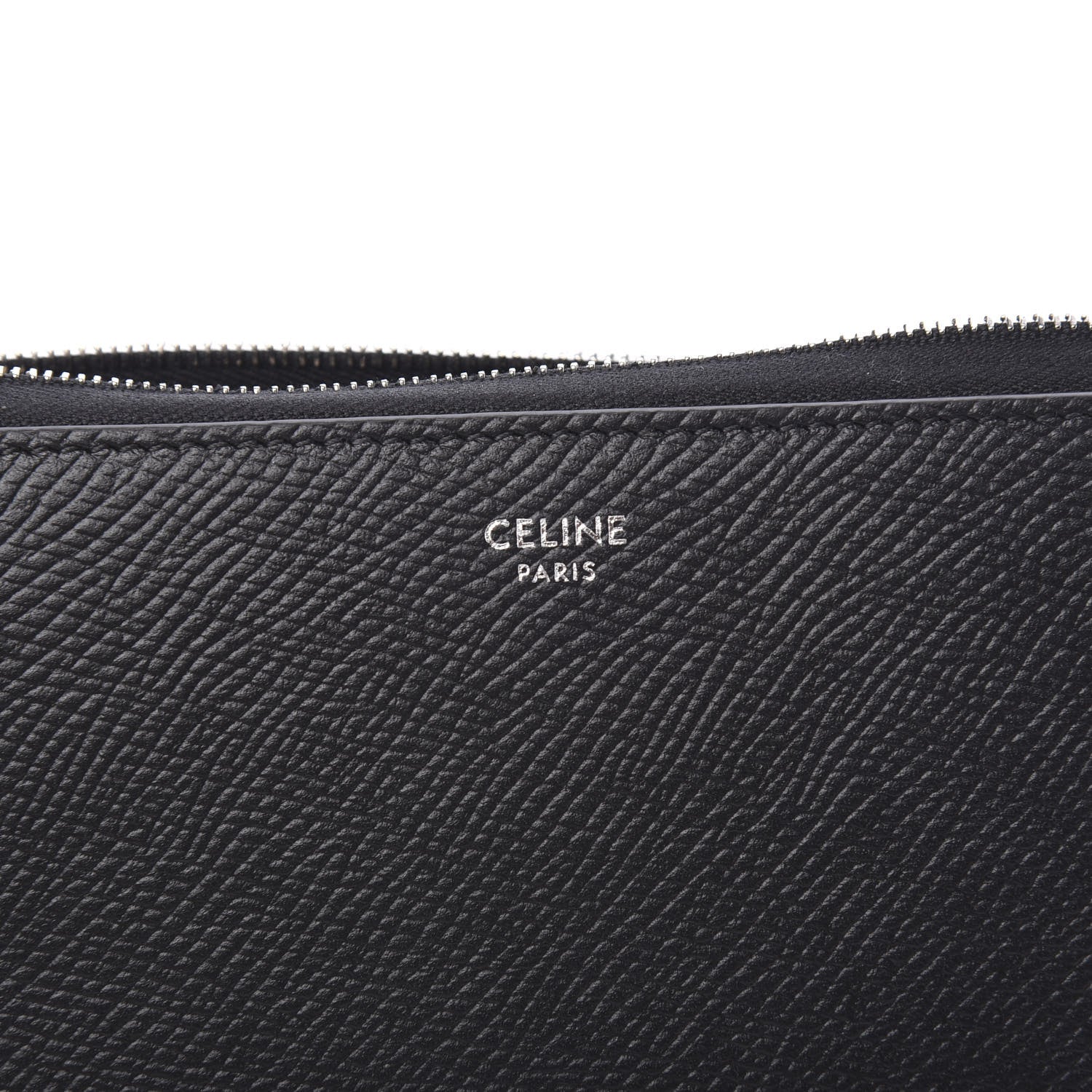 Celine Grained Calfskin Large Zip Around Multifunction Wallet Black 5 of 7
