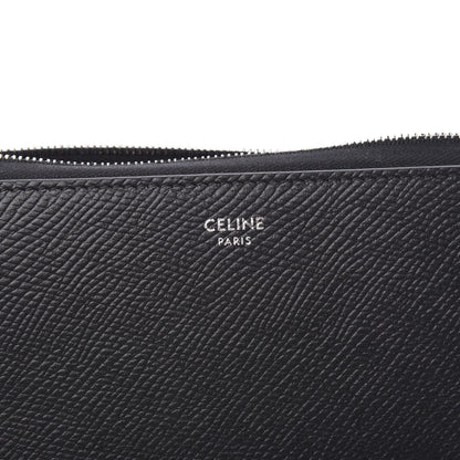 Celine Grained Calfskin Large Zip Around Multifunction Wallet Black 5 of 7