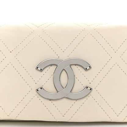 Chanel Calfskin Diamond Stitch Accordion Flap White 8 of 13