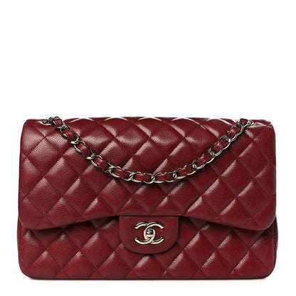 Chanel Caviar Quilted Jumbo Double Flap Burgundy 1 of 9