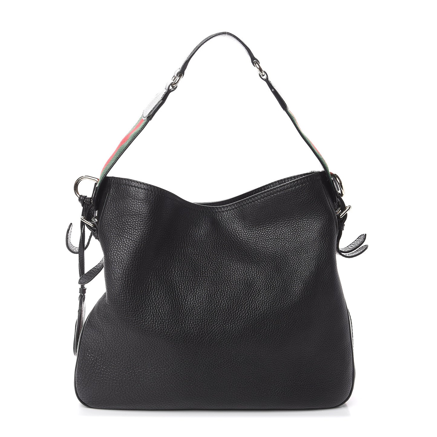 Pebbled Calfskin Medium Heritage Shoulder Bag Black