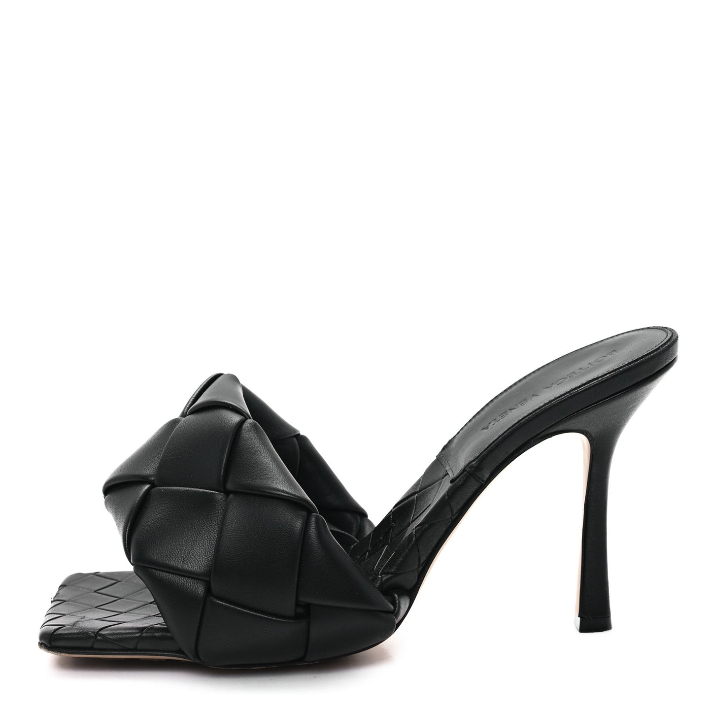 Nappa Maxi Intrecciato Lido Mule Sandals 40 Black