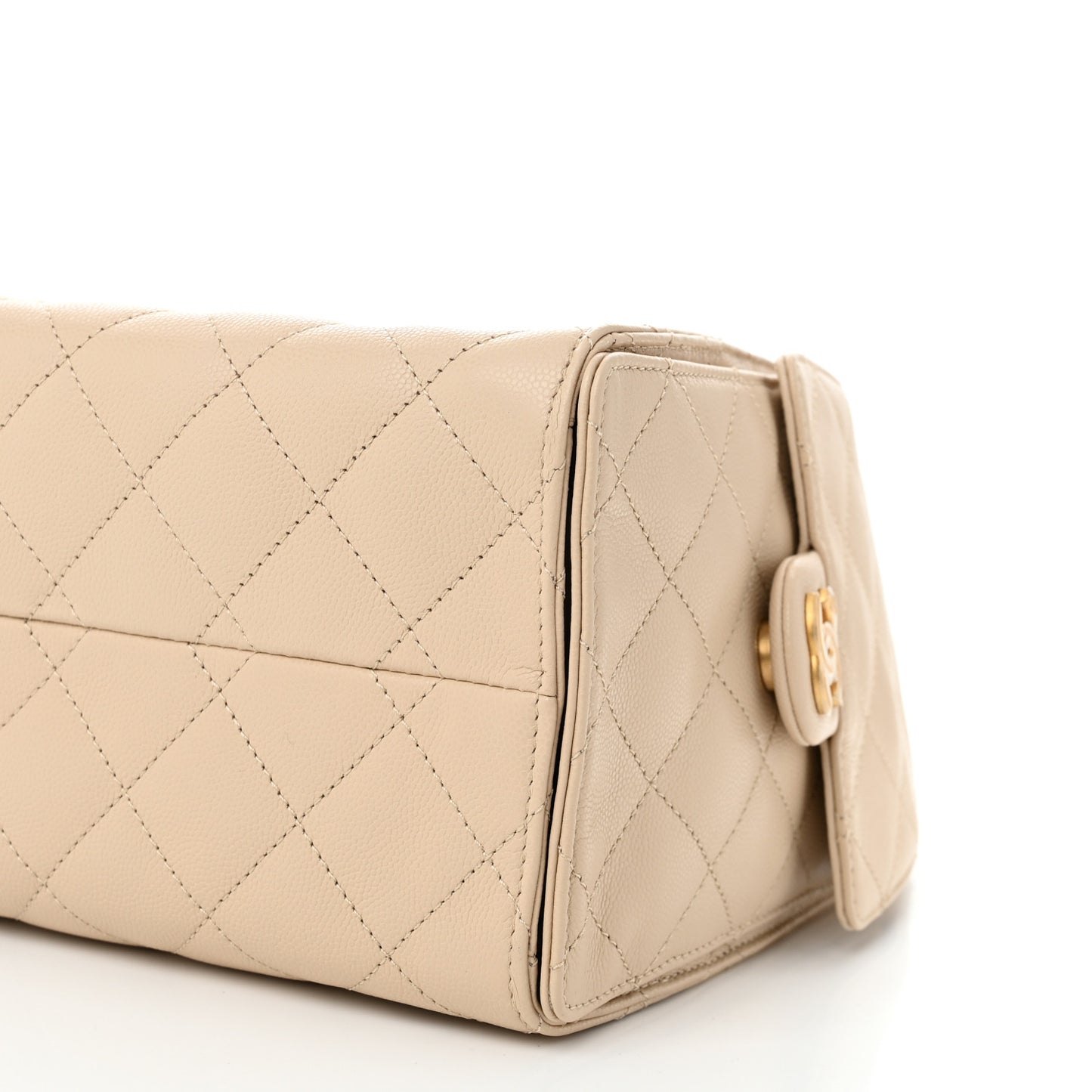 Caviar Quilted Small Chanel 25 Handbag Beige