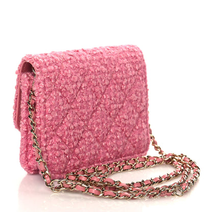 Chanel Tweed Quilted Flap Chain Waist Bag Pink 3 of 11