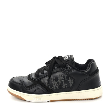 Christian Dior Smooth Calfskin Oblique Perforated Mens B27 Low Top Sneakers 39 Black Grey 1 of 10