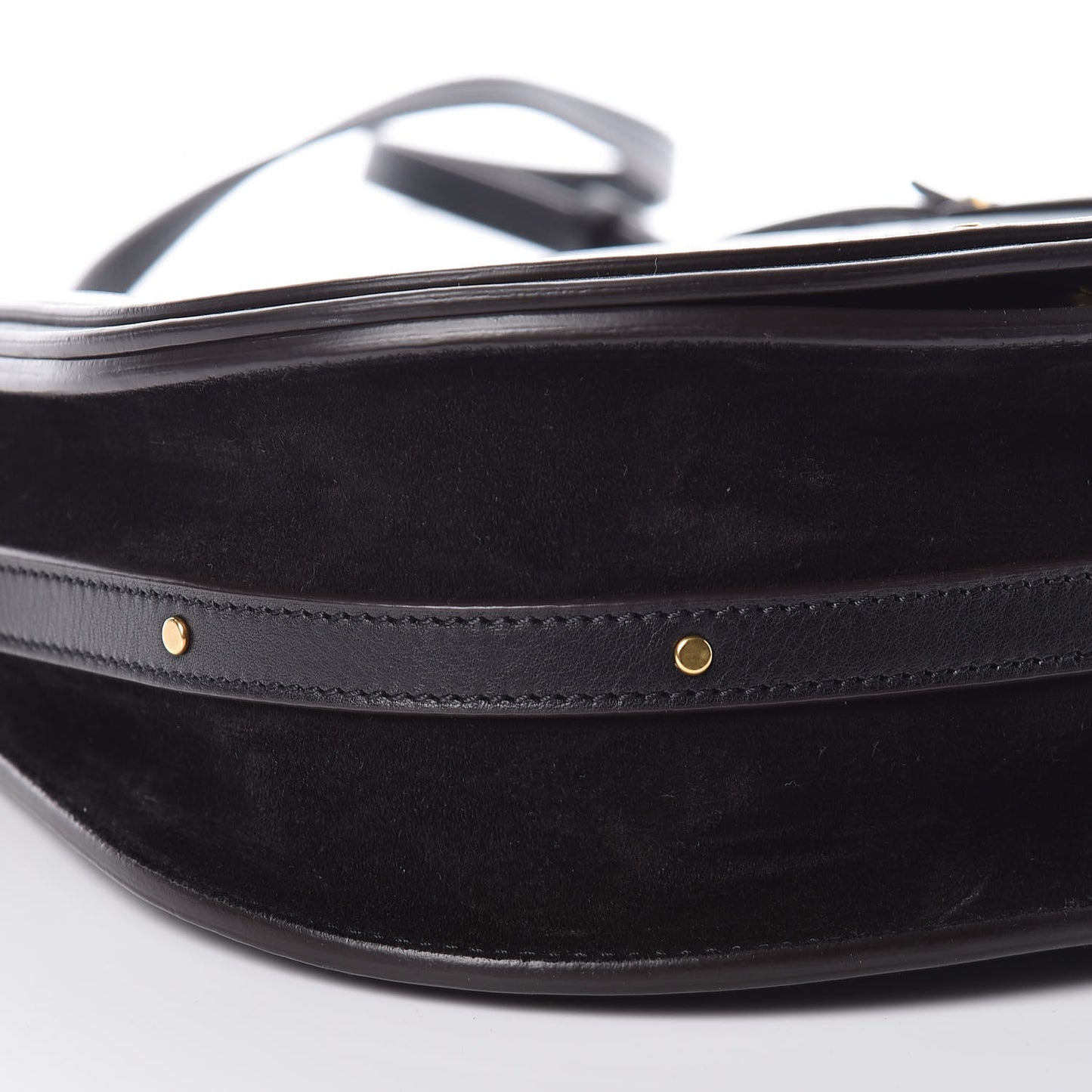 Calfskin Suede Medium Nile Bracelet Bag Black