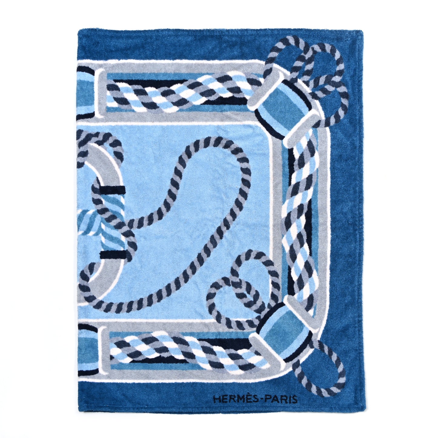 Cotton Terry Canoe H Beach Towel Denim