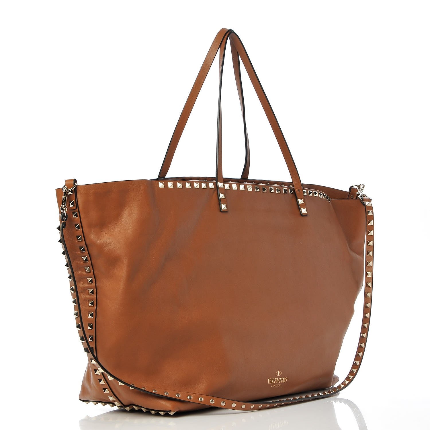 Valentino Garavani Vitello Large Rockstud Crossbody Tote Light Cuir 4 of 13