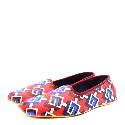 Gucci Silk Geometric G Mens Slippers 9 Red Blue 4 of 8