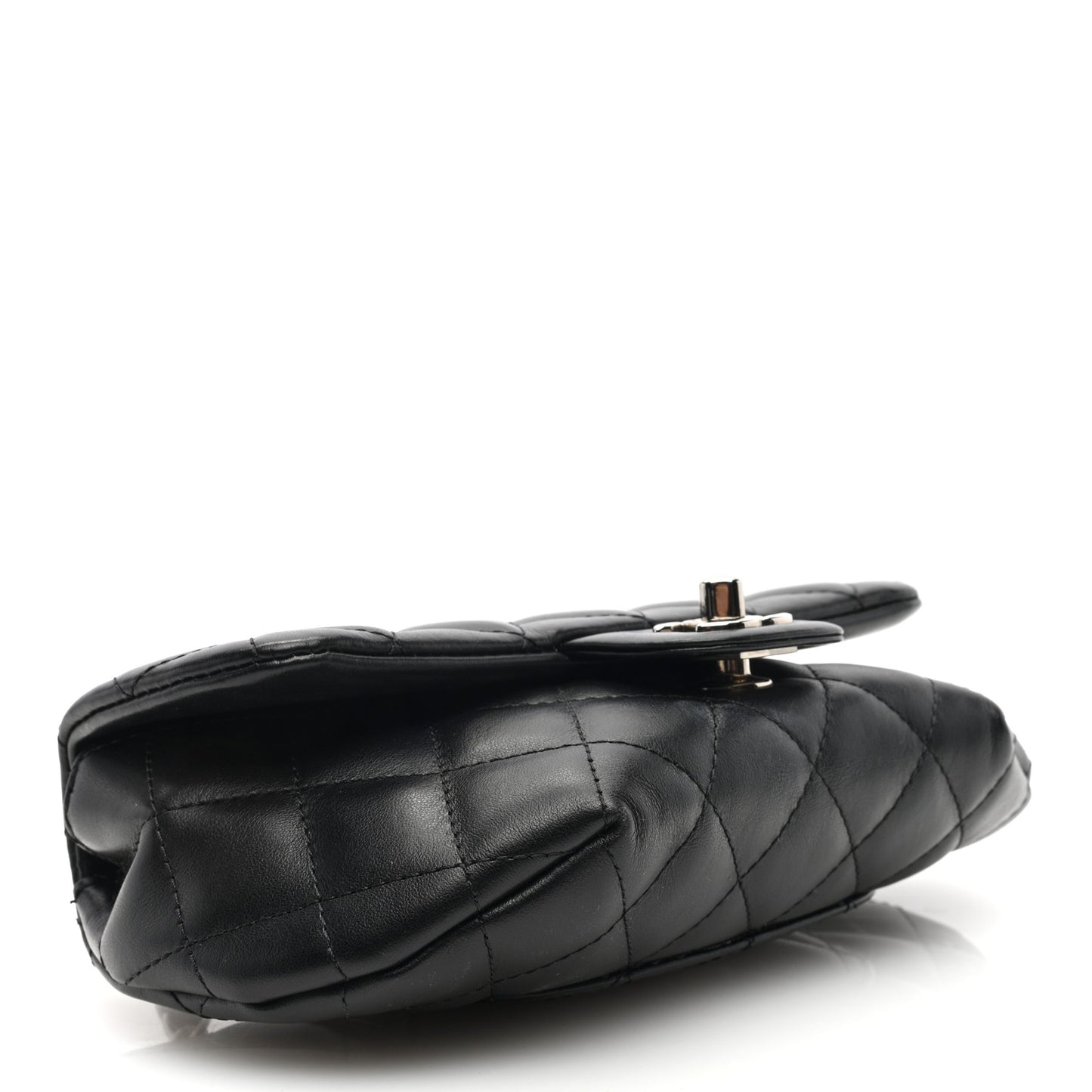 Calfskin Quilted CC Uniform Flap Belt Bag Black