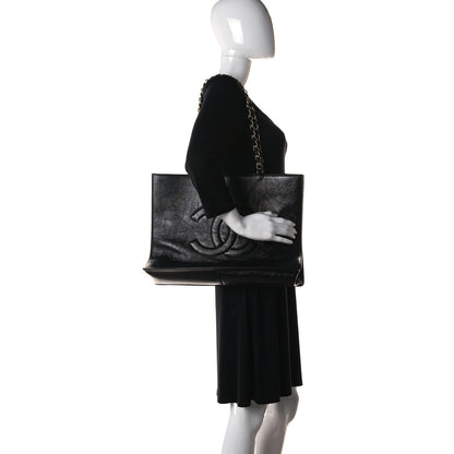 Chanel Shiny Aged Calfskin Shopping Bag Black 2 of 10