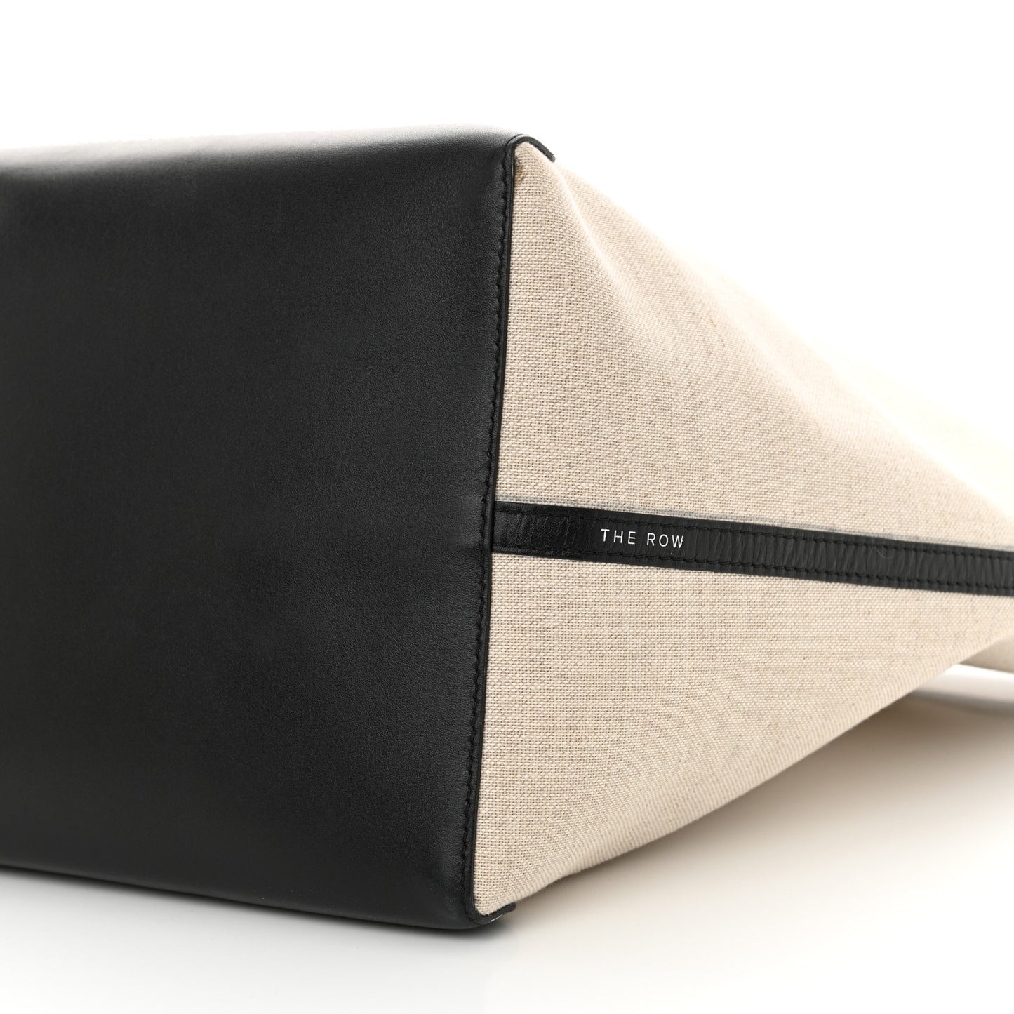 Canvas Calfskin Park Tote Beige Black