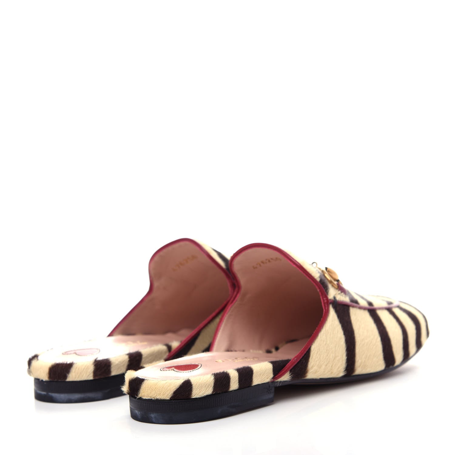 Gucci Calf Hair Tiger Print Womens Princetown Slippers 35.5 Natural Black Romantic Cherry 4 of 12