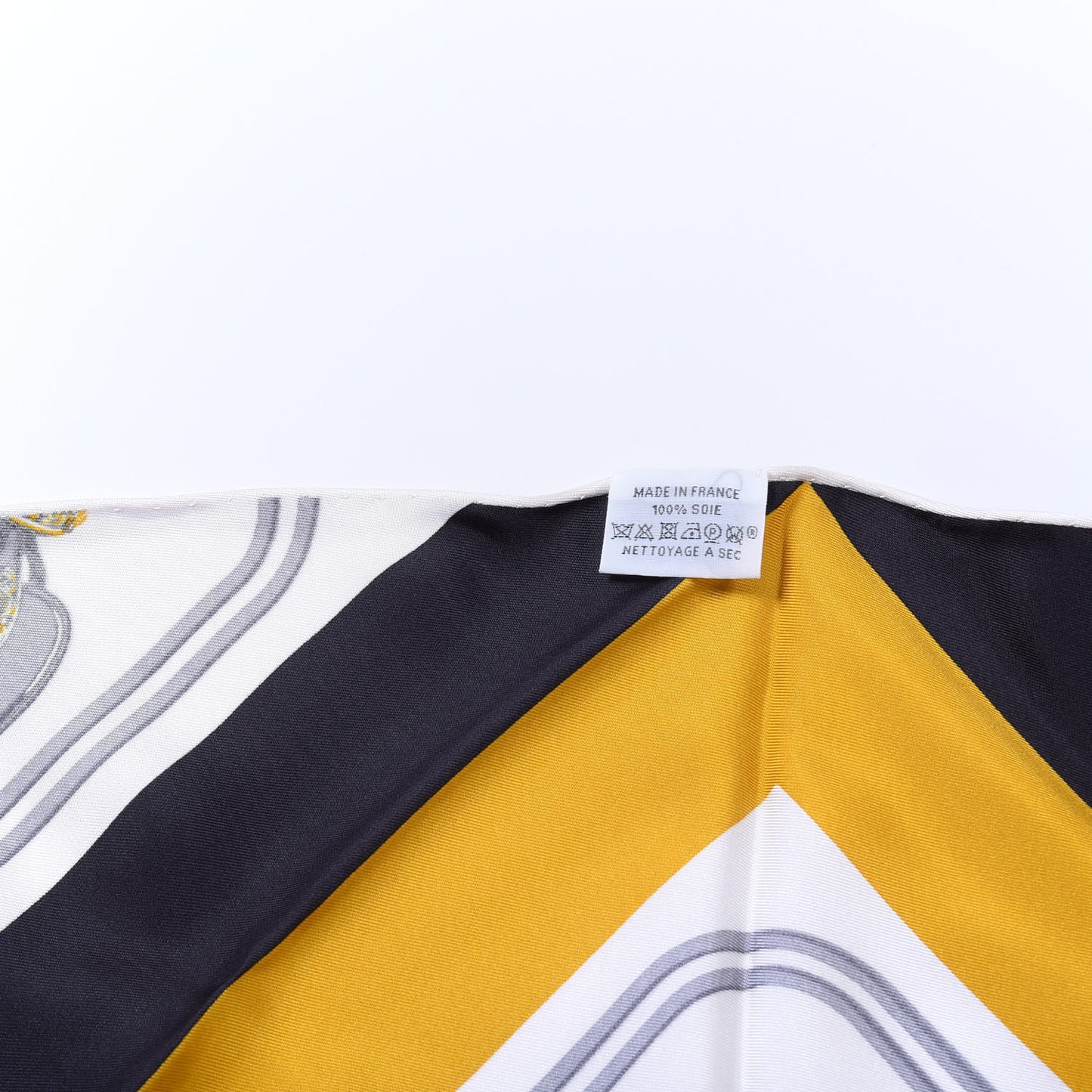 Silk Mini Brides De Gala Giant Triangle Scarf Black Gold White