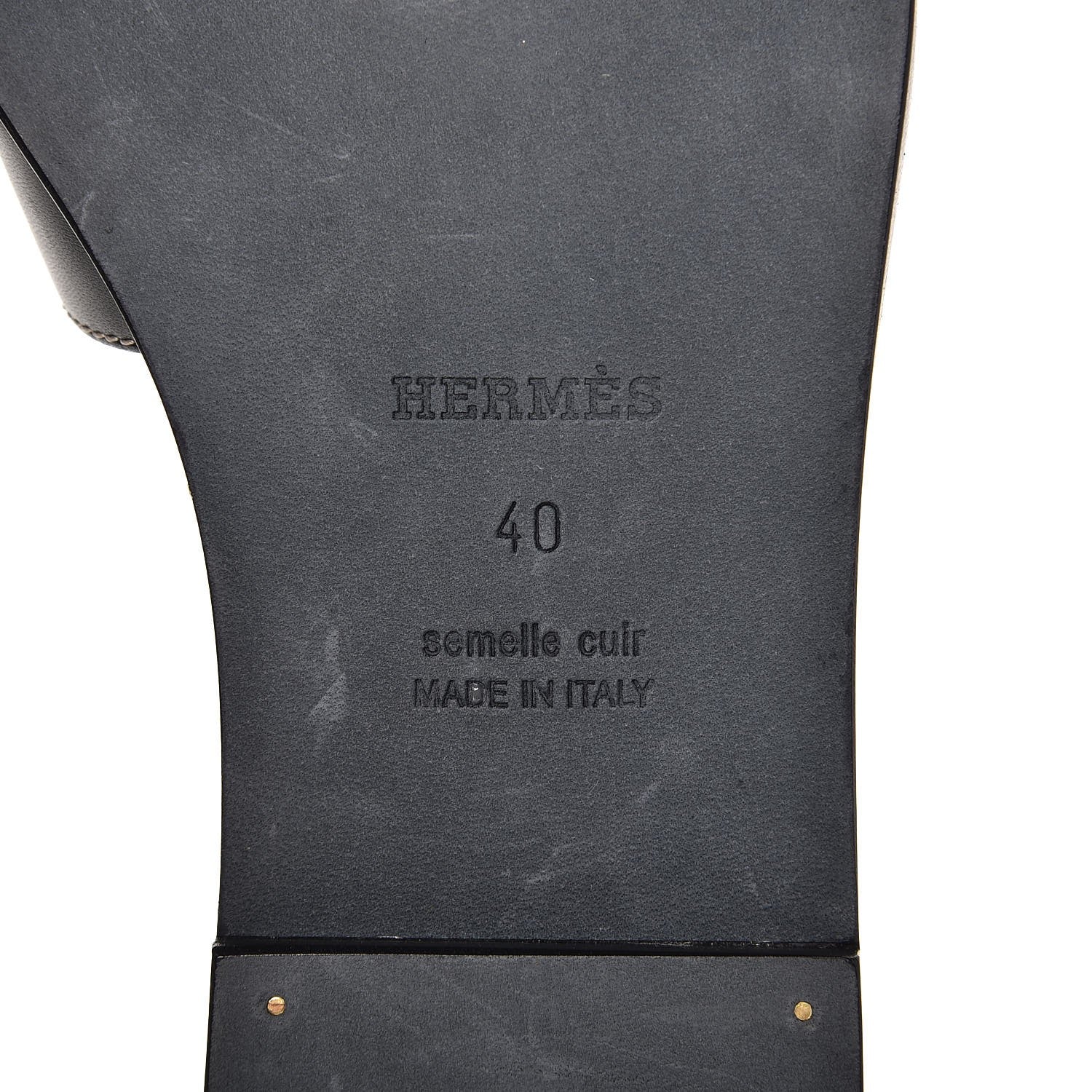 Hermes Box Calfskin Oran Sandals 40 Black 10 of 11