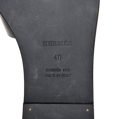 Hermes Box Calfskin Oran Sandals 40 Black 10 of 11