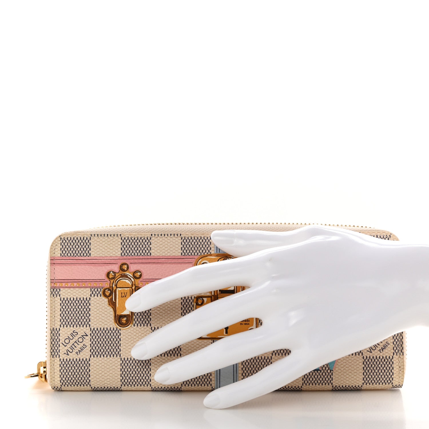 Louis Vuitton Damier Azur Summer Trunks Clemence Wallet 2 of 7