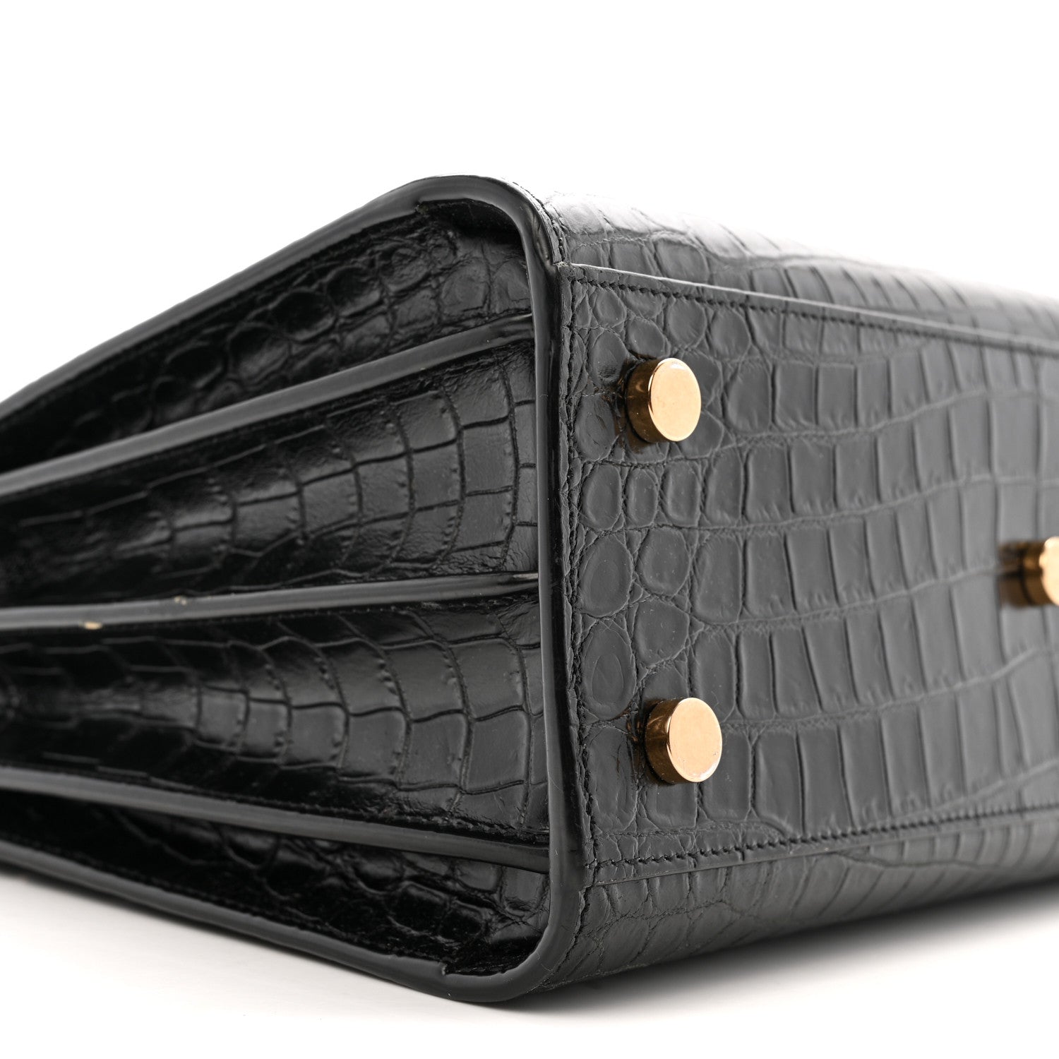 Saint Laurent Calfskin Crocodile Embossed Baby Sac De Jour Black 9 of 12