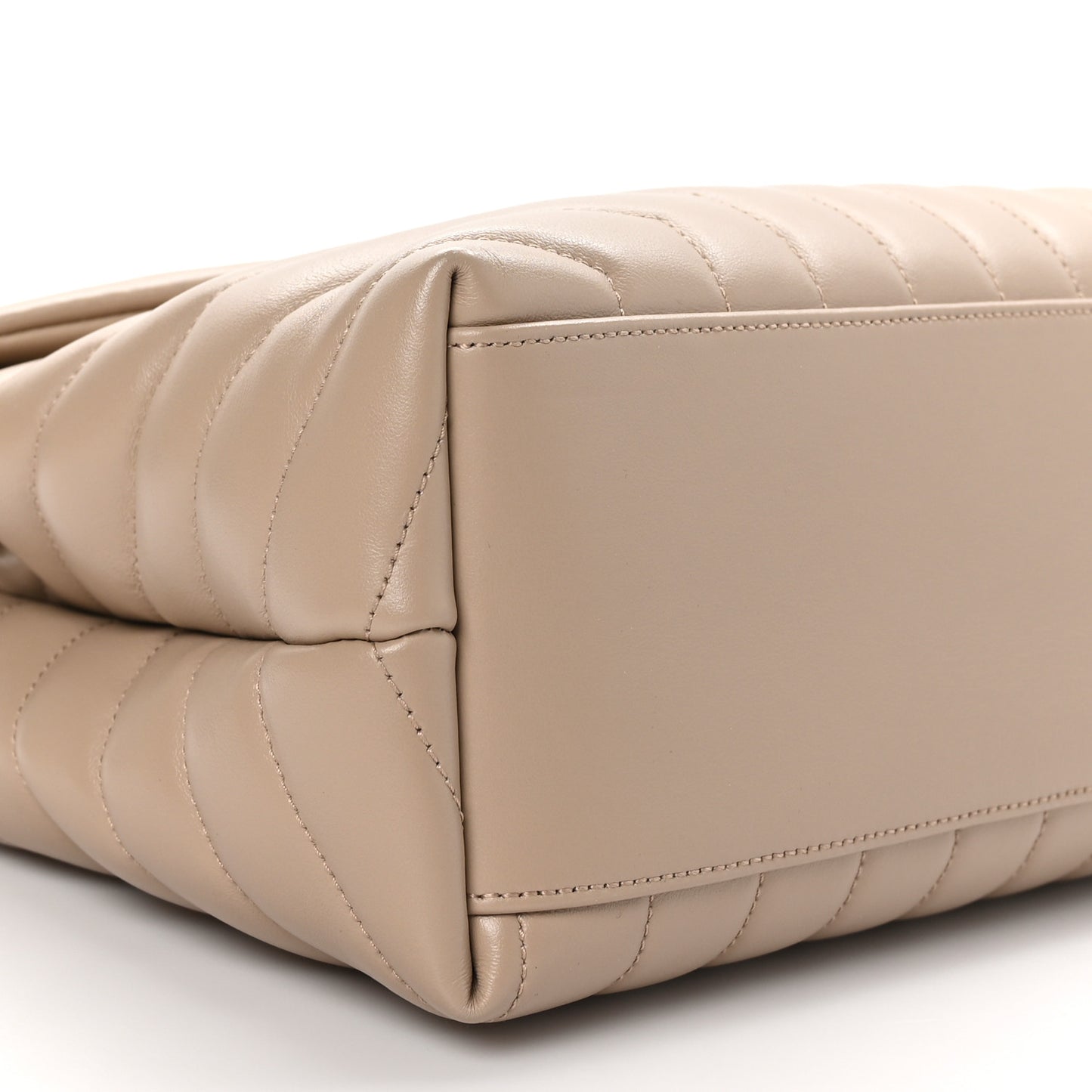 Calfskin Y Quilted Monogram Medium Loulou Chain Satchel Dark Beige