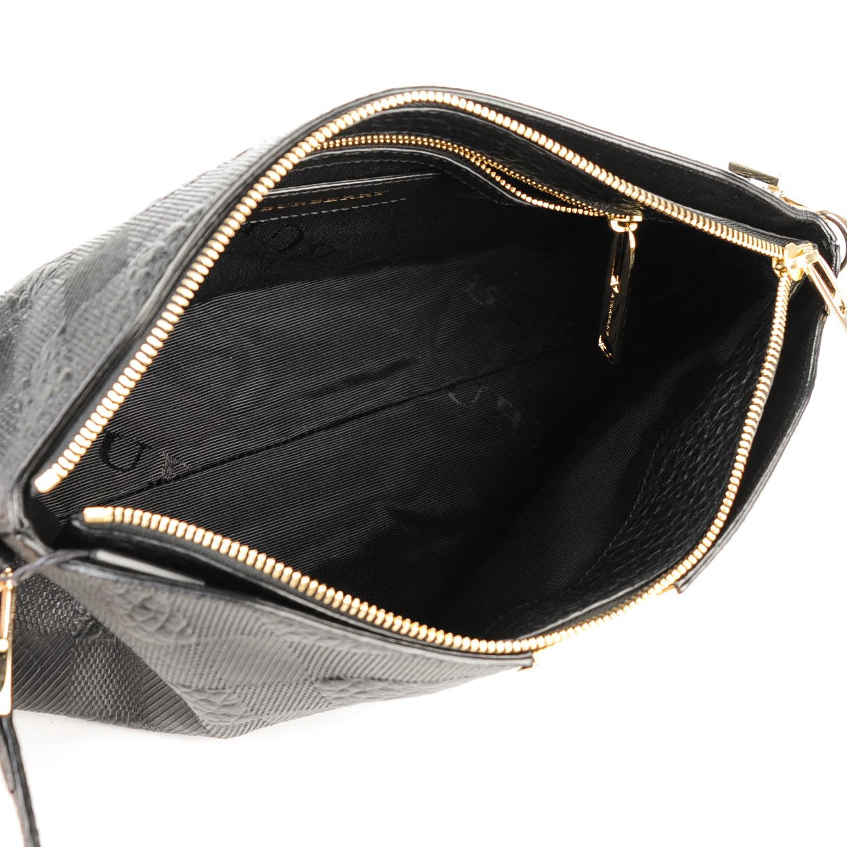 Signature Grain Calfskin Check Embossed Small Chichester Crossbody Clutch Bag Black